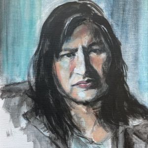 13. chief broom  schets in acryl  20 x cm 